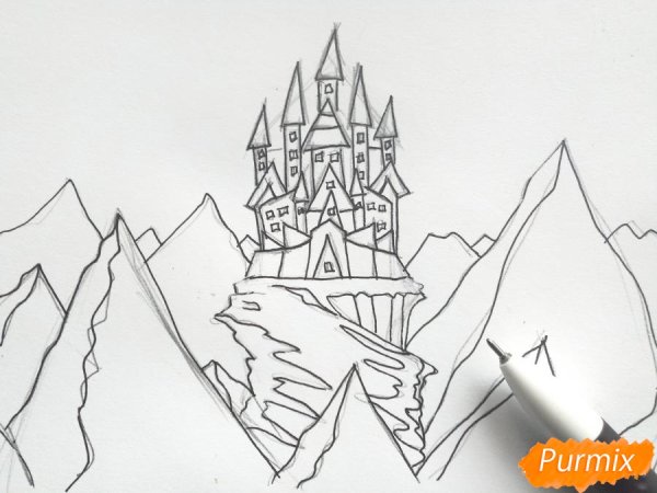 Замок снежной королевы рисунок