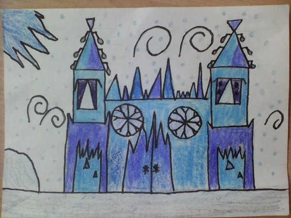 Замок снежной королевы рисунок