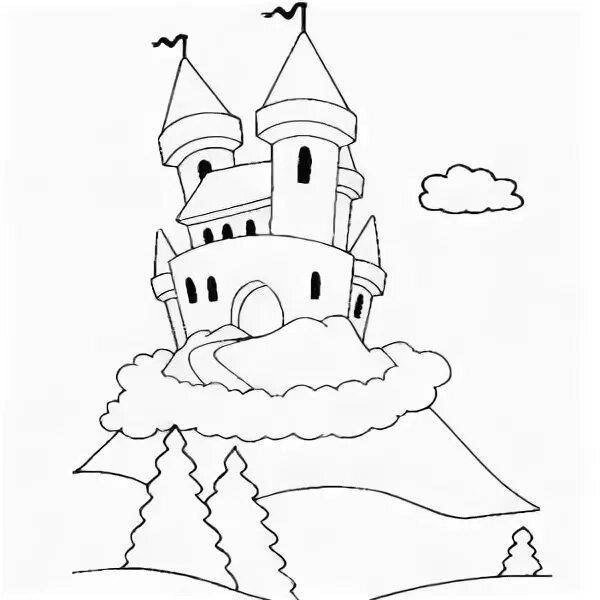 Раскраска замок ледяной королевы для малышей