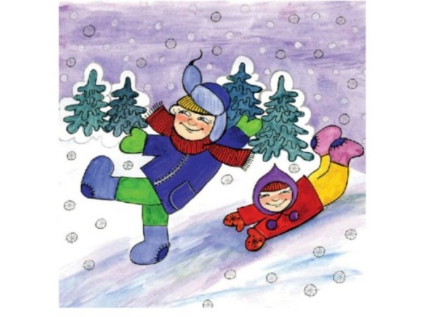 Рисование горка зимой