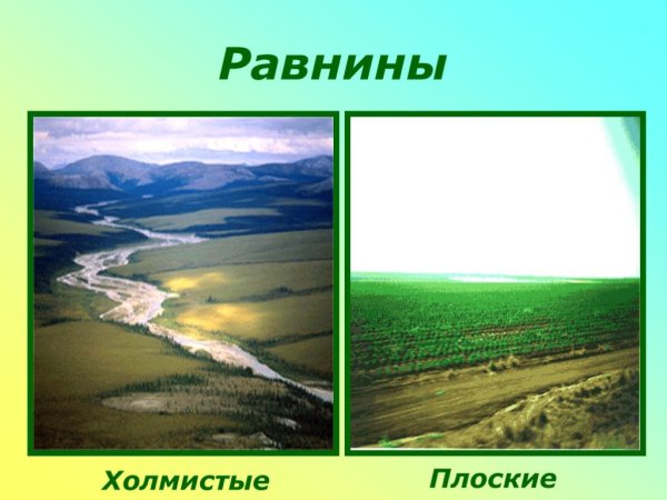Равнины по характеру поверхности