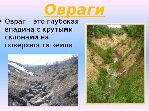 Что такое овраг кратко