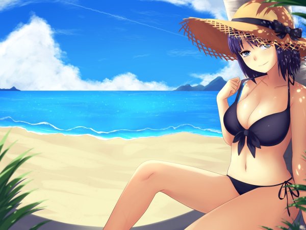 Аниме девушки на пляже