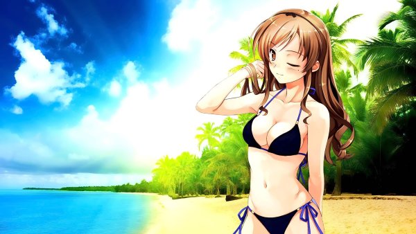 Аниме девушки в купальниках