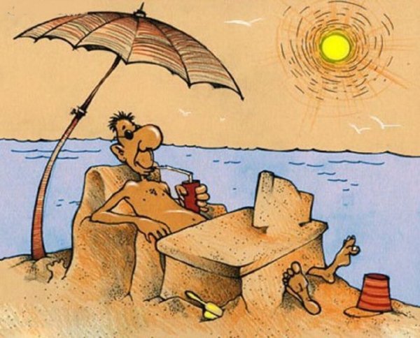 Карикатуры на пляже
