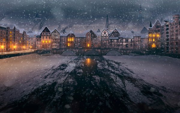 Зимний городской пейзаж