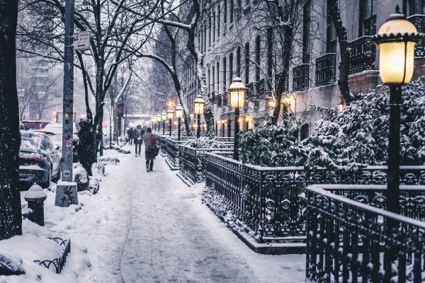 Нью-Йорк 5 Авеню зима