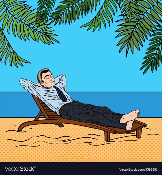 Человек на шезлонге арт