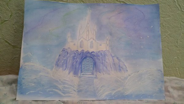 Царство снежной королевы гуашь