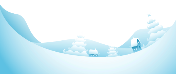 Снежная горка на белом фоне