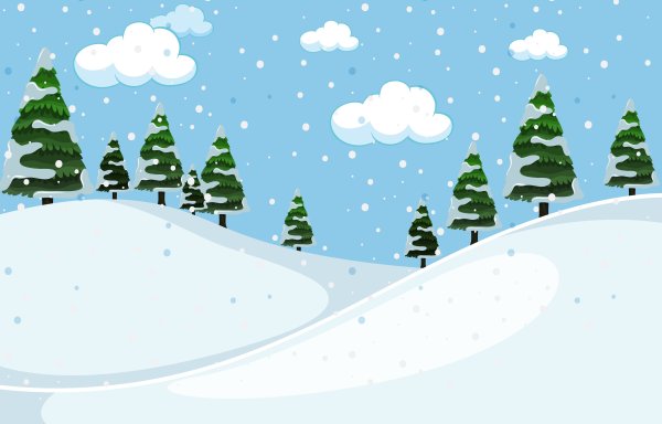 Снежная горка на прозрачном фоне