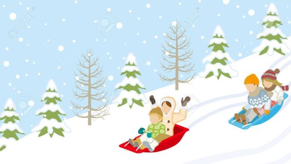 Мультяшные зимние горки