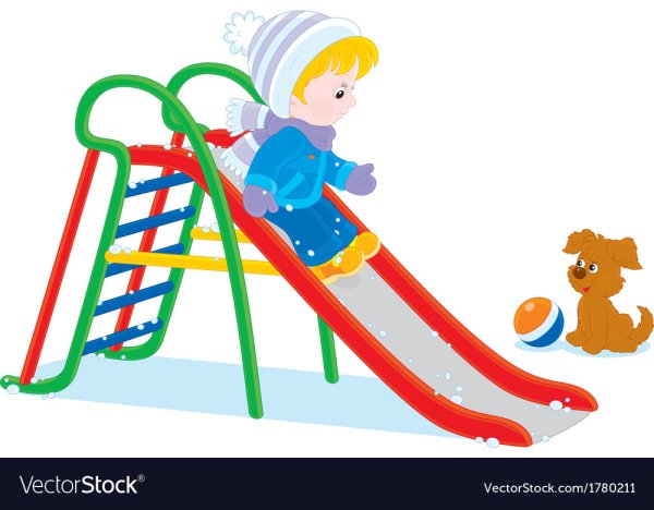 Мальчик катается с горки