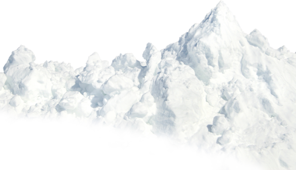 Сугробы снега на прозрачном фоне