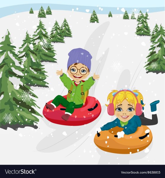 Тюбинг с зимним рисунком