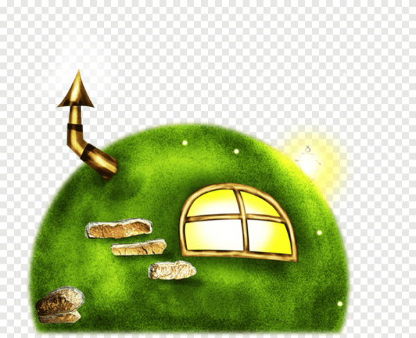 Мультяшный зеленый домик