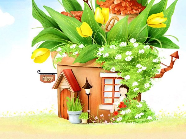 Цветочный домик