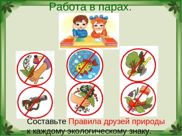 Знаки поведения в природе