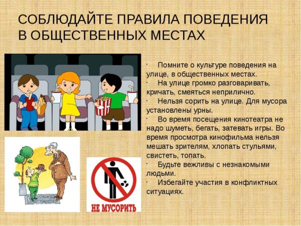 Памятка поведения в общественных местах