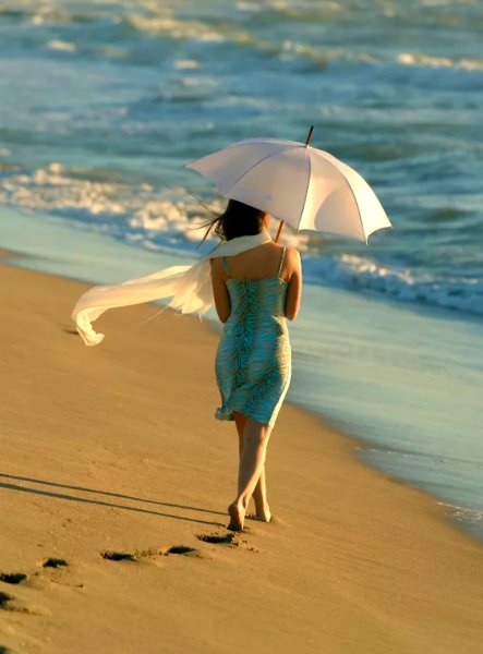 Девушка с зонтиком от солнца