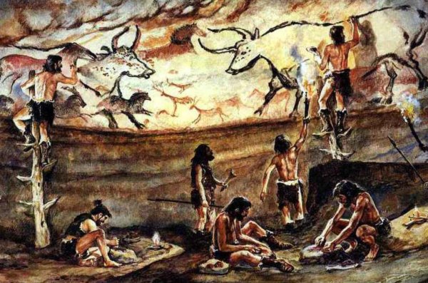 Древние люди в пещере
