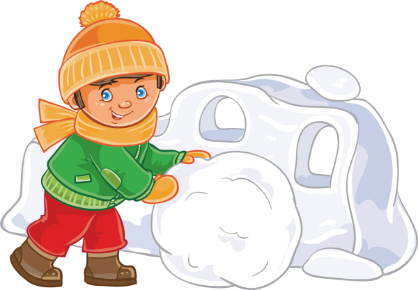 Мультяшные дети зимой