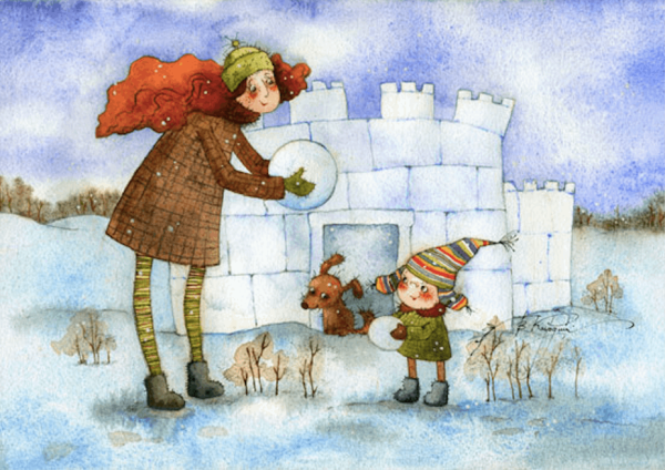 Зимние иллюстрации Виктории Кирдий