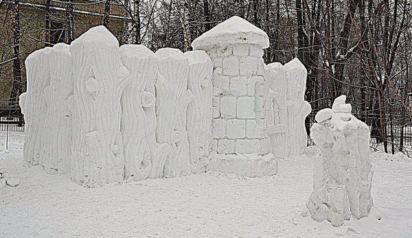 Снежная крепость без фона