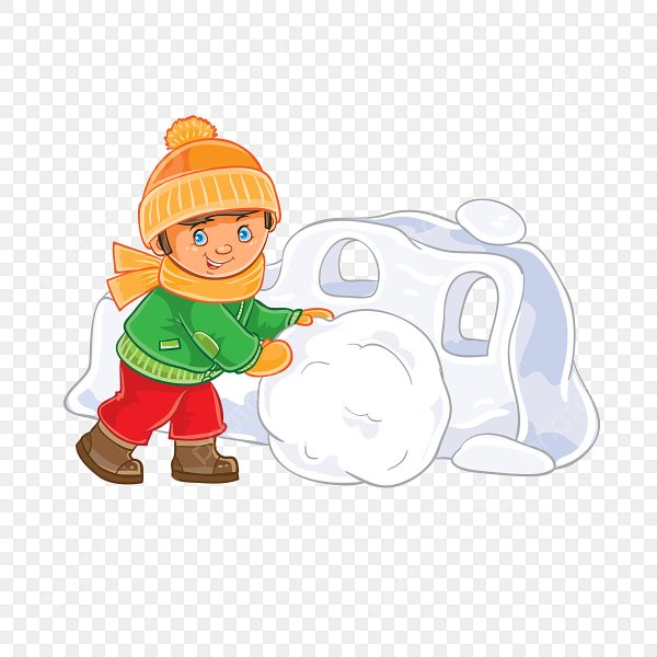 Снежная крепость на прозрачном фоне