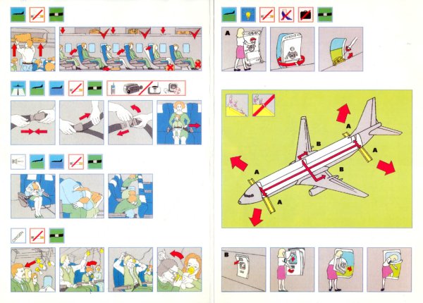 Плакат правил безопасности в самолете