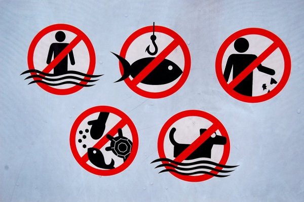 Запрещающие знаки на водоемах