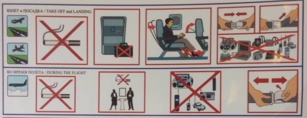 Правили безопасности в самолете