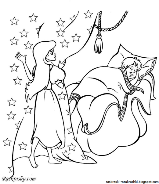 Раскраска Снежная Королева из сказки Кай и Герда