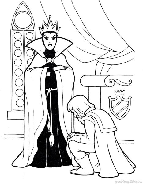 Королева из Белоснежки раскраска