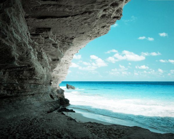Море пляж скалы