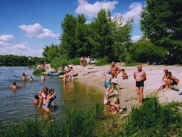 Лето речка пляж