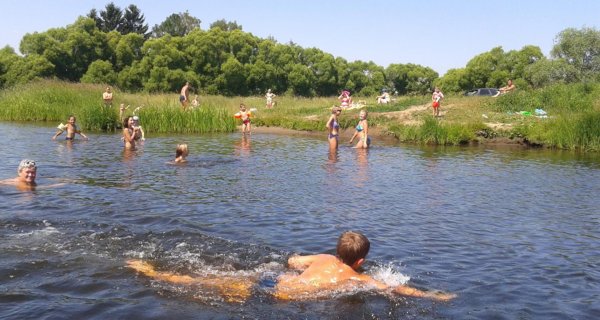 Лето речка пляж