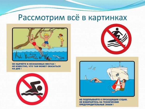 Запрещающие знаки поведения на воде