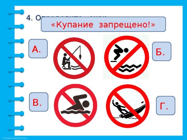 Знаки запрещающие купаться и разрешающие