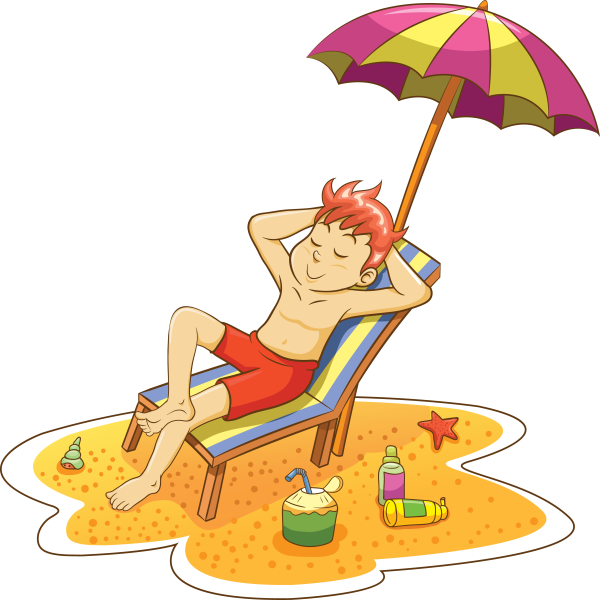 Отдыхающий человек мультяшный