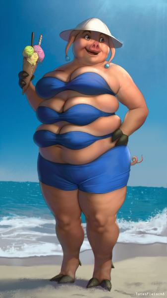 Свинья из ну погоди в купальнике