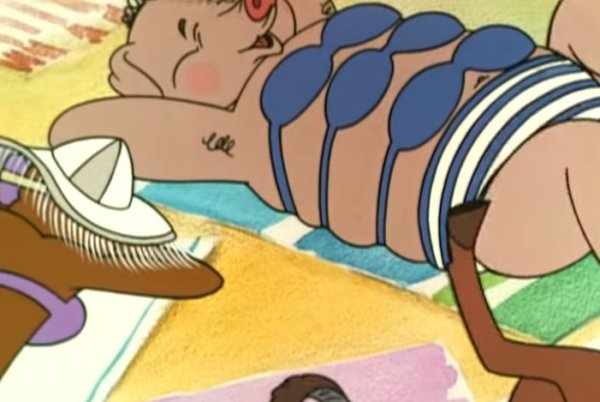 Свинка из ну погоди на пляже