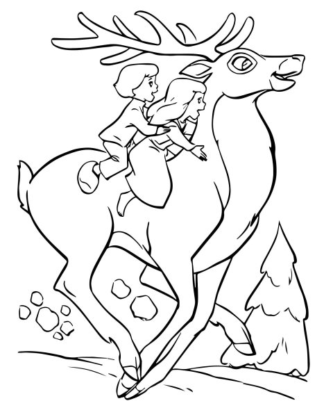 Иллюстрация к сказке Снежная Королева раскраска