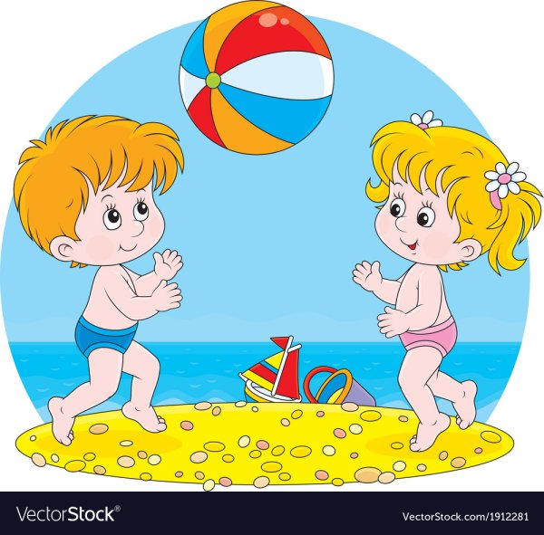 Мальчик и девочка с мячом