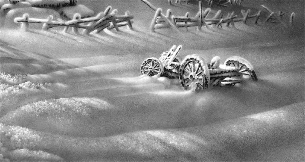 Снегопад карандашом