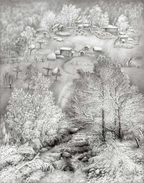 Гурам Доленджашвили картины зима