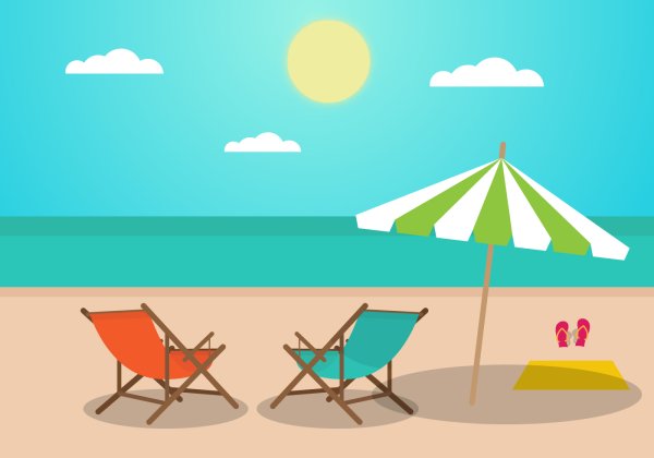 Пляж флэт иллюстрация