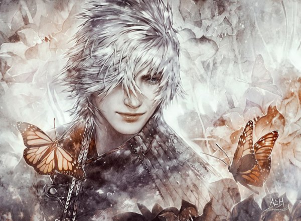 Беловолосый парень арт