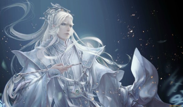 Эльф с белыми волосами