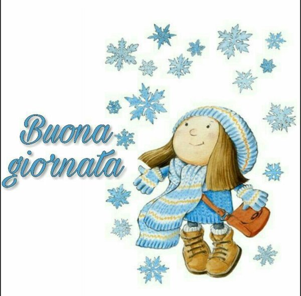 Мультяшная девочка зимой